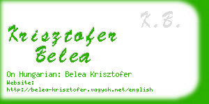 krisztofer belea business card